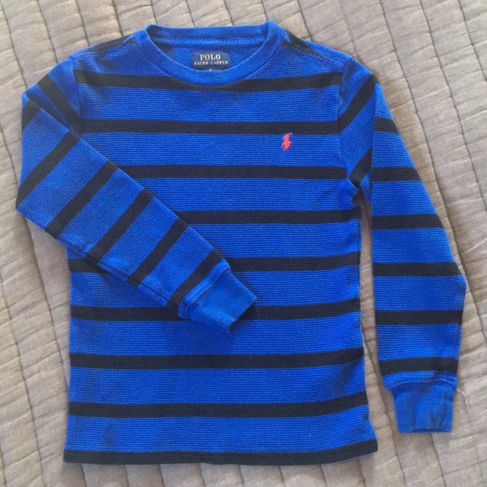 Boys waffle long sleeve. Polo. Size 6
